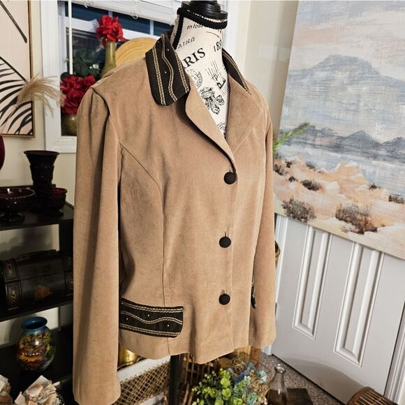 VTG John Roberts Preppy Tan Western Flare Blazer Jacket. - Picture 8 of 15